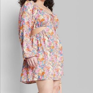 Adorable floral cutout mini dress